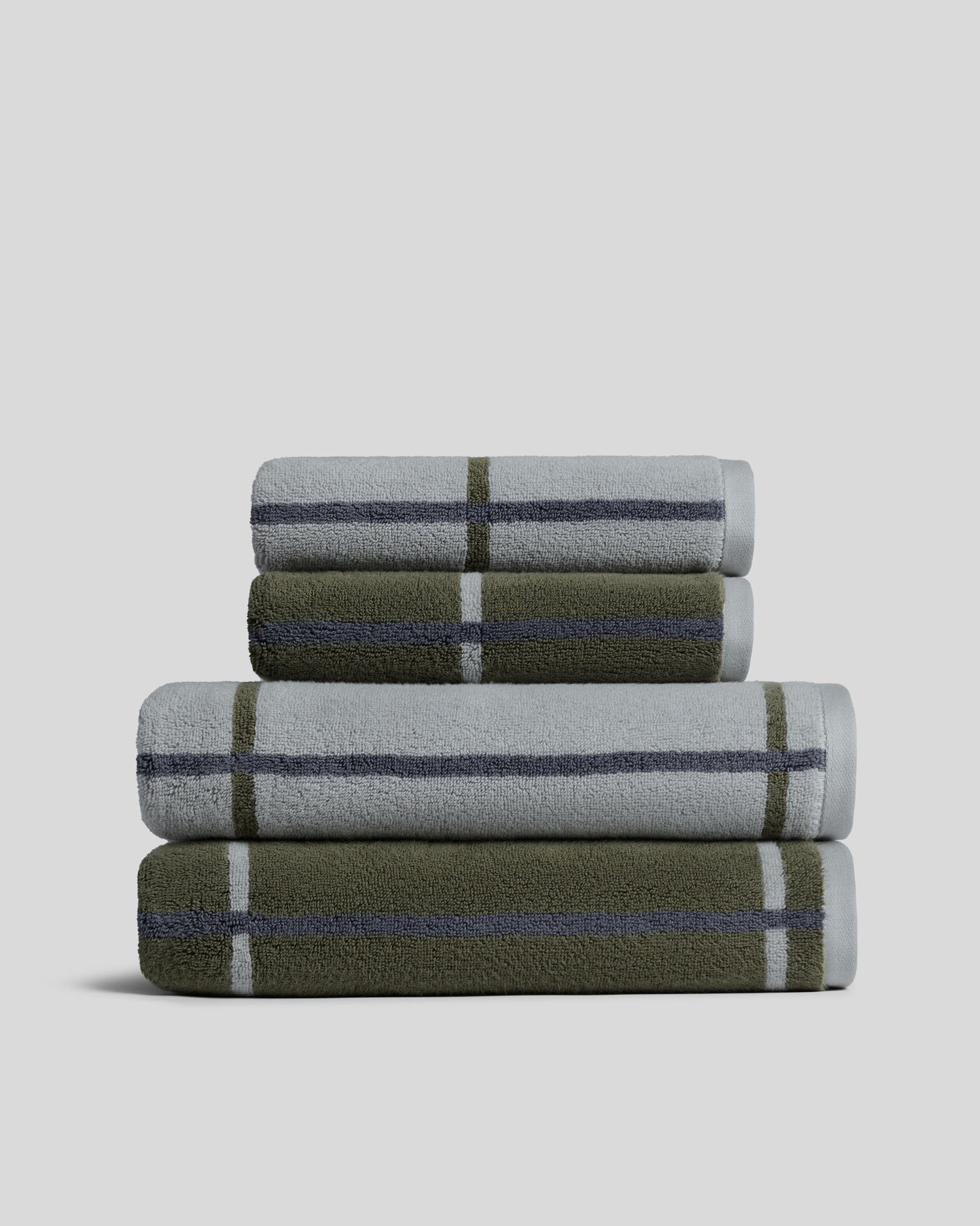 2+2 Organic Plush Bath Bundle - Thyme Windowpane